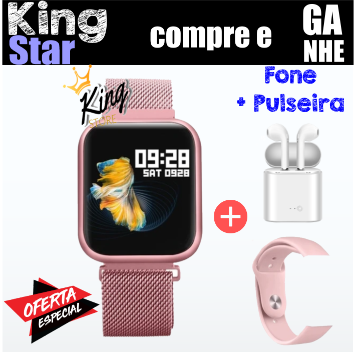 SMARTWATCH KING STAR + 2 BRINDES GRÁTIS